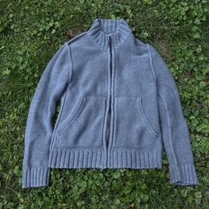Filson Genuine Garment Women's Knit Zip Front Sweater Gray Size Medium Peru